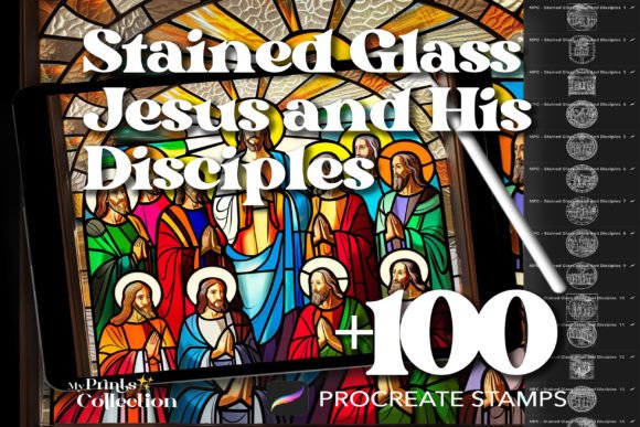 100 Procreate Stain Glass Jesus Discipl