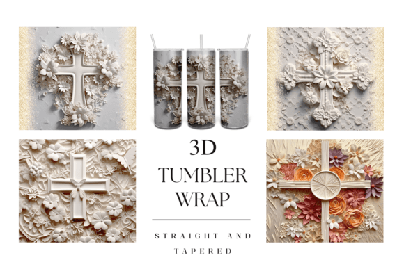 20oz Cross Flower Tumbler Quilling Jesus Print Templates