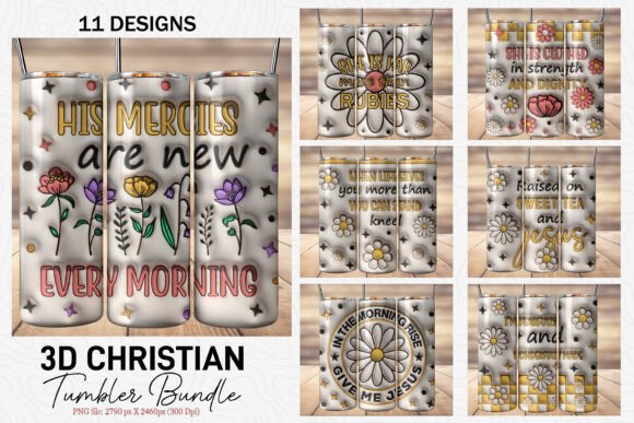 3d Inflated Christian Tumbler Bundle and Tumbler Wraps