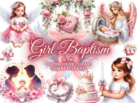 Baby Girl Baptism Clipart Christian PNG