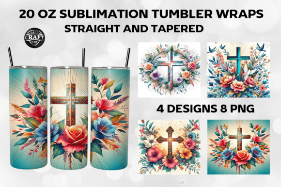 Christian Cross Tumbler Wrap 20oz Skinny