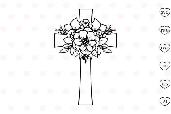 Floral Cross Svg Christian Svg
