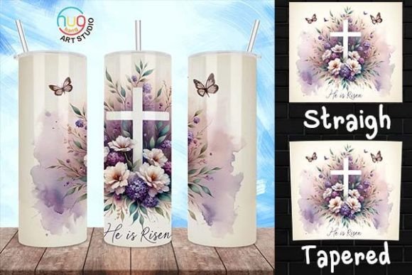 He is Risen Christian Tumbler, Tumbler Wraps
