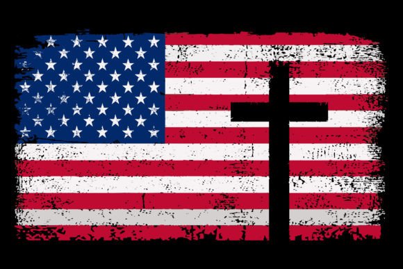 Jesus American Flag of Faith Christian Print Templates