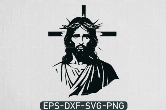Jesus Christ Crown of Thorns Cross Svg