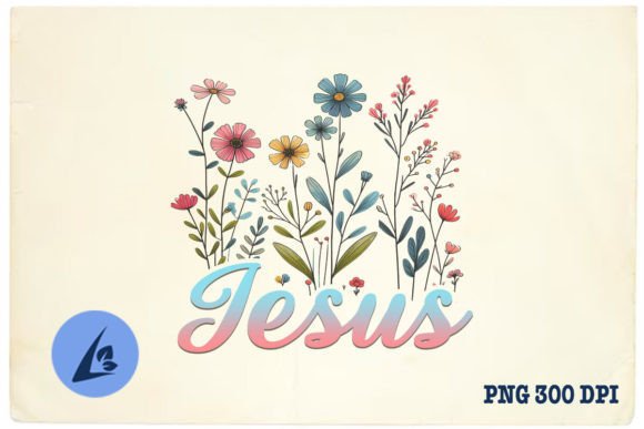 Jesus Floral PNG for Crafts