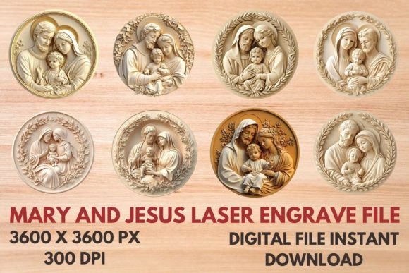 Mary and Jesus Laser Engrave File