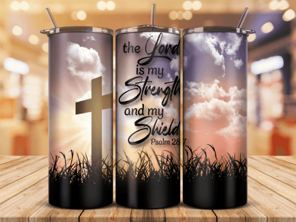 Psalm 28 7 Christian Skinny Tumbler Wrap & Crafts