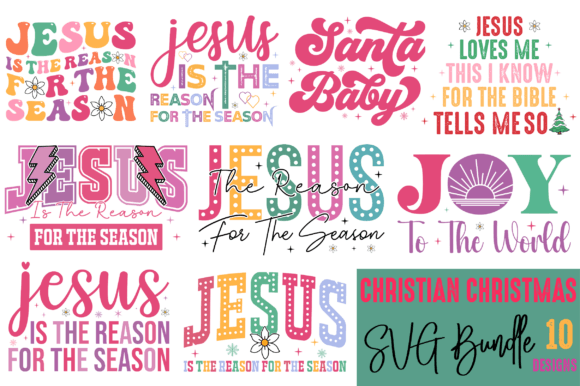 Retro Christian Christmas SVG Bundle & Crafts